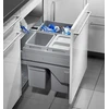 Image de Poubelle encastrable 56L 3 bacs (30+13+13) Hailo AS Euro Cargo S600