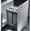 Image de Poubelle encastrable 2 bacs pour meuble coulissant 60L (29+29) Hailo Bottom Mount