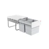 Image de Poubelle de cuisine tri sélectif 2 bacs encastrable 40L (18+18) Hailo Raumspar Tandem Coloris - Gris