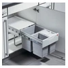 Image de Poubelle de cuisine tri sélectif 3 bacs encastrable 35L (18+8.5+8.5) Hailo AS Raumspar Tandem