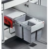 Image de Poubelle de cuisine encastrable 3 bacs 40L (20+10+10) Hailo AS Raumspar Tandem