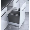 Image de Poubelle encastrable 3 bacs pour meuble coulissant 54L (28+13+13) Hailo Triple XL