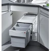 Image de Poubelle d'angle encastrable tri sélectif 2 bacs 40L (20+20) Hailo Rondo Comfort