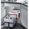 Image de Poubelle d'angle encastrable tri sélectif 4 bacs 32L (4x8L) Hailo Rondo