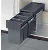 Image de Poubelle de cuisine tri sélectif 3 bacs encastrable sous évier 30L (10+10+10) Hailo AS Terzett