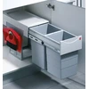 Image de Poubelle de cuisine tri sélectif 2 bacs encastrable 30L (15+15) Hailo Tandem + Balayette