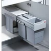 Image de Poubelle de cuisine tri sélectif 2 bacs encastrable 30L (15+15) Hailo Tandem