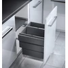 Image de Poubelle de cuisine tri sélectif 2 bacs encastrable 46L (28+18) Hailo Cargo Synchro
