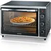 Image de Mini Four chaleur SEVERIN TO2058 tournante 42 L, pierre a pizza et tournebroche, Four posable 1 800 W, Minuteur 120 min, Noir/Inox