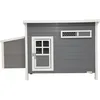 Image de Kerbl Poulailler Barney (60% plastique , 40% bois) 2-4 poules - 137x73x83 cm - Gris et blanc - 60% PVC 40% bois