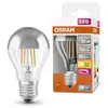 Image de OSRAM ampoules LED, forme classique en ampoule, avec couronne miroir, dimmable, remplacement 50 watts, E27, forme A, 2700 kelvin, blanc chaud, verre clair