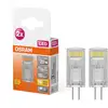 Image de Lampe LED OSRAM à culot à broches PIN 12 V 1,5 W 827 Clear G4, lot de 2, 200 lm, 2700 K, blanc chaud, lot de 2