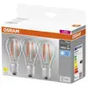 Image de OSRAM LED BASE CLASSIC A ampoule claire (ex 75W) 7,5W / 4000K blanc froid E27, pack de 3