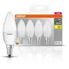 Image de OSRAM LED Base Lampe LED forme bougie mate (ex 40W) 5,5W / 2700K blanc chaud E14 pack de 4