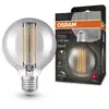 Image de OSRAM Ampoules LED à intensité variable, édition vintage, remplacement de 42 watts, E27, G80, 1800 Kelvin, lumière chaude confortable, verre transparent, pack simple