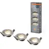 Image de OSRAM LED spot encastrable, Ø 90mm, lot de 3, 3x 5W, blanc chaud, gradable en continu par interrupteur mural, gris