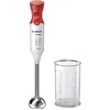 Image de Mixeur plongeant BOSCH ErgoMixx MSM64110 - 450W - Pied inox - 4 lames aiguisées - 2 vitesses - Bol gradué 600ml - blanc/rouge