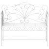 Image de Outsunny Banc de Jardin Parc Banquette Bank Mobilier de Jardin 2 Places en Métal Blanc