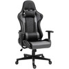 Image de Vinsetto Chaise de Bureau Ergonomique, Chaise de Jeu, Chaise Pivotante, Similicuir, Mousse, Noir, 67,5 x 74 x 126-136 cm