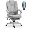 Image de Fauteuil de Massage Vinsetto, Fauteuil de Bureau, Chaise de Jeu, Polyester, Mousse, Nylon, Gris, 66 x 63 x 107-115 cm