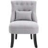 Image de HOMCOM Fauteuil Relax, Fauteuil avec Coussin Lombaire, Fauteuil de Salon en Tissu Aspect Lin, Pieds en Bois, pour Salon, Chambre, 52,5 x 69 x 77 cm, Gris