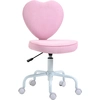 Image de HOMCOM Chaise pivotante, adorable design en forme de coeur, réglable en hauteur, revêtement en tissu de lin, rose, 40 x 50 x 79-89 cm