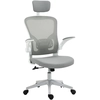 Image de Vinsetto Chaise de Bureau Ergonomique avec Fonction Bascule Dossier Haut Support Lombaire Têtière Accoudoirs Relevables pour Home-Office Gris 65 x 64 x 114-122 cm
