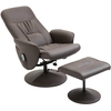 Image de HOMCOM Fauteuil Relax avec Repose-Pieds Fauteuil de Massage Électrique Fauteuil TV Pivotant avec Pochette Latérale, Télécommande, Similicuir Marron