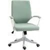 Image de Vinsetto Fauteuil de Bureau Chaise de Bureau Fauteuil de Bureau à Domicile avec Fonction Bascule Dossier Réglable en Hauteur Rembourré Épais Ergonomique Roulettes Pivotantes Polyester Nylon PP Vert + Blanc 62x69x92-100 cm