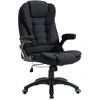 Image de Vinsetto Bürostuhl Computerstuhl relaxant réglable en hauteur ergonomique pivotant 360° mousse plastique PP polyester de type lin Noir 65 x 72 x 100-120 cm