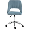 Image de Vinsetto Chaise de Bureau, Hauteur Ajustable Chaise de Bureau sans Accoudoir, Pivotante Chaise de Bureau avec Aspect Velours, Chaise de Maquillage Ergonomique pour Chambre à Coucher, Bureau, Bleu
