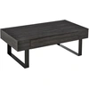 Image de HOMCOM Table Basse Table d'Appoint Table de Salon avec Tiroir Étagères Cadre en Acier Stable Moderne Bois Aggloméré Métal Gris Foncé 110x60x40cm