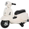 Image de HOMCOM VESPA Moto Électrique pour Enfants Véhicule Électrique 18-36 Mois 3 km/h LED Son Plastique Métal Blanc 66,5 x 38 x 52 cm
