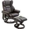 Image de Fauteuil relaxant HOMCOM avec repose-pieds, fauteuil TV électrique avec fonction de couchage, fauteuil de massage pivotant avec télécommande, poche latérale, pour salon, simili cuir, marron