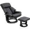 Image de HOMCOM Fauteuil de massage Fauteuil de télévision avec fonction inclinable avec repose-pieds en polyester velouté Noir 76x80x102cm
