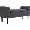 Image de HOMCOM Banc avec Espace de Rangement, Banc Rembourré en Imitation Lin, jusqu'à 130 kg, Boîte de Rangement, pour Salon Chambre 116x44x58cm Gris foncé