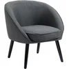 Image de HOMCOM Fauteuil d'Appoint Fauteuil de Salon Chaise Rembourrée pour Salon, Chambre, Salle à Manger, Moderne avec Aspect Lin Bois Gris 71x65x75cm