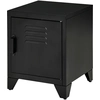 Image de HOMCOM Table de nuit, table d'appoint avec étagère réglable, porte, table de chevet pour chambre à coucher, salon, métal, noir, 50 x 40 x 47,5 cm