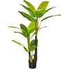 Image de HOMCOM Plantes Artificielles 150 cm Faux Bananier en Pot Arbre Artificiel Faux Arbre Plante Décorative Plante de Bureau Pot en Plastique
