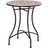 Image de Outsunny Table de Jardin en Mosaïque Ronde Table Bistrot Table d'Appoint avec Plateau en Mosaïque de Céramique et Métal Rouge+Bleu+Blanc Ø60 cm