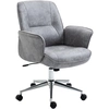 Image de Vinsetto Chaise de Bureau Chaise pivotante réglable en hauteur Chaise de travail ergonomique jusqu'à 120 kg Microfibre Gris clair 67x69x92-102cm