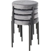 Image de HOMCOM Ensemble de 4 Tabourets de Cuisine Empilables Chaises de Salle à Manger en Velours, Tabouret de Bar en Métal Gris 41,5x41,5x46cm