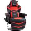 Image de HOMCOM Fauteuil Gaming, Fonction de Massage, Dossier Inclinable, Repose-Pieds, jusqu'à 120 kg, Cadre en Acier, Similicuir, Rouge