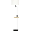 Image de HOMCOM Lampadaire sur Pied avec Étagère, Lampe de Sol, Chaîne de Tirage, E 27, 40 W, Bambou, Naturel + Noir