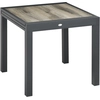Image de Outsunny Table de Jardin, extensible, facile d'entretien, cadre en aluminium, imitation bois, 160 x 80 x 75 cm
