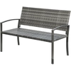 Image de Outsunny Banc de Jardin, en Rotin, avec Cadre en Acier, pour 2 Personnes, gris, 122 x 60 x 85cm