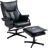 Image de HOMCOM Fauteuil de Relaxation avec Repose-Pieds, Pivotant, Inclinable, Cadre en Acier, noir