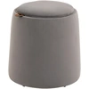 Image de HOMCOM 2-en-1 Ottoman en Velours avec Espace de Rangement et Couvercle Amovible  44 cm x 47,5 cm Gris