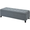 Image de HOMCOM Banc rembourré avec espace de rangement, Ottomane, Banc d'entrée, Finition des boutons, 125,1 cm x 48,9 cm x 41,3 cm, Gris