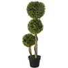 Image de HOMCOM Buis Artificiel, Plante Artificielle, Aspect Réaliste, Extérieur, Vert + Noir